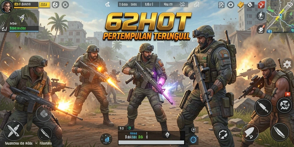 Gameplay seru di dalam arena Battle Royale 62HOT.