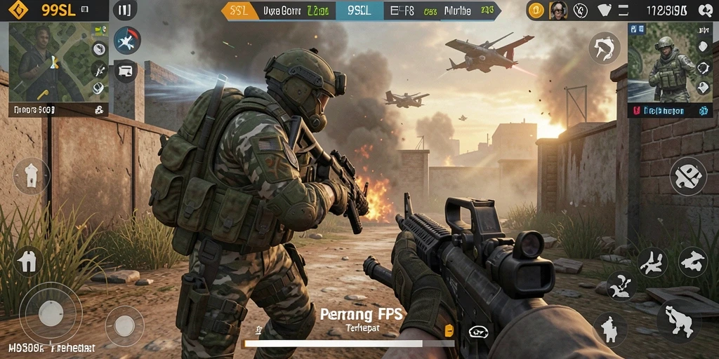 Tampilan gameplay seru di 99SL dengan aksi tembak-menembak yang mendebarkan.