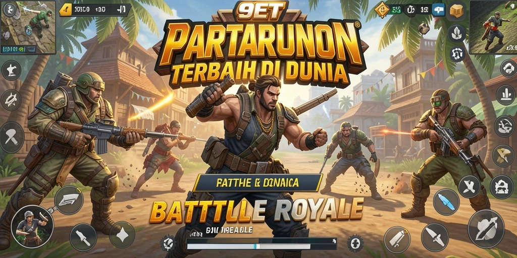 Tangkapan layar gameplay 9ET yang mendebarkan dalam pertarungan Battle Royale.