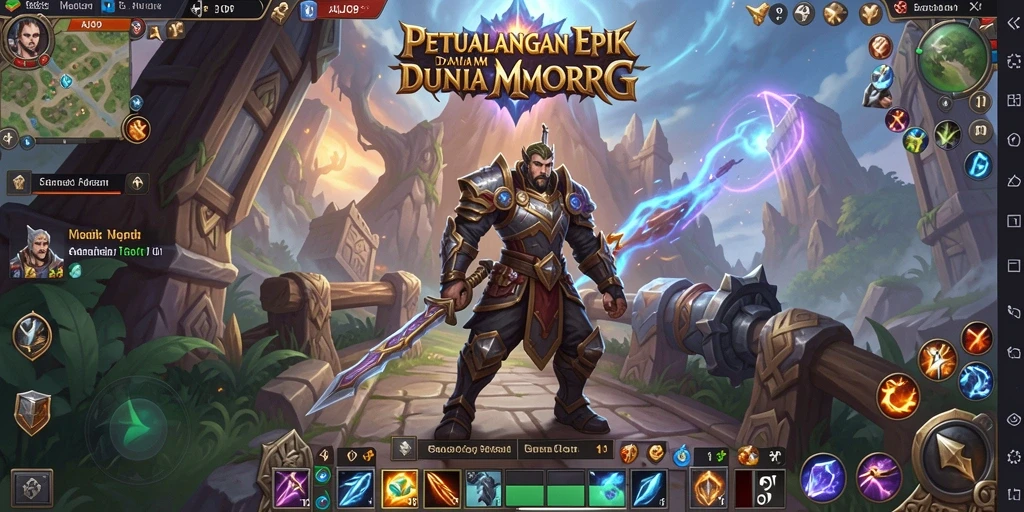 Screenshot utama AJO89 menampilkan pertarungan seru dalam dunia MMORPG.