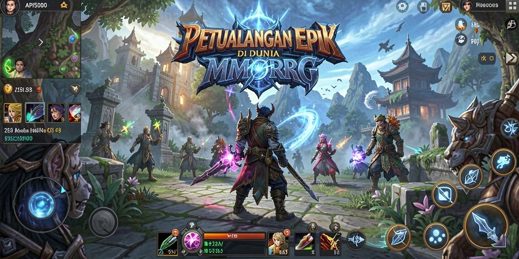 Screenshot gameplay API5000 menampilkan dunia MMORPG yang luas dan menakjubkan.