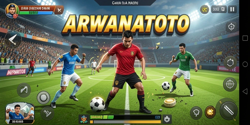 Screenshot gameplay ARWANATOTO dengan aksi olahraga yang seru.
