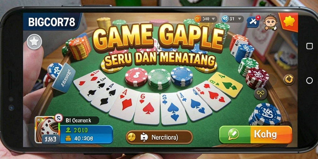 Screenshot utama game Gaple BIGCOR78 dengan gameplay yang seru.