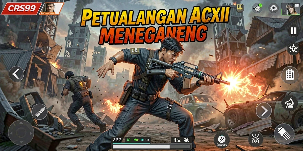 Tampilan gameplay aksi yang penuh ketegangan di CRS99.