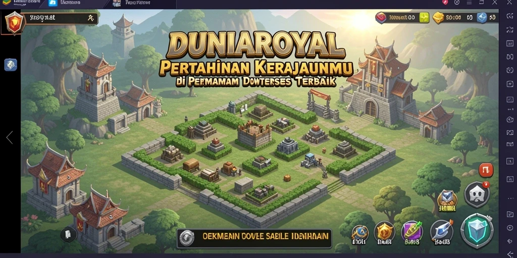Screenshot gameplay menampilkan aksi pertahanan epik di DUNIAROYAL.