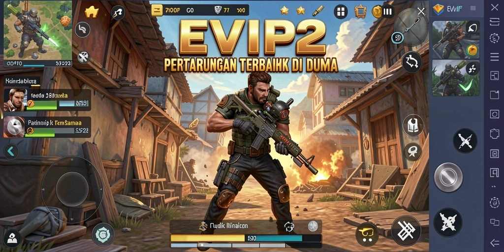 Tampilan gameplay mendebarkan dari EVIP2 dengan pertarungan yang seru.
