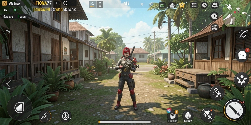 Screenshot gameplay FIONA77 menampilkan interaksi karakter dan aktivitas menarik.