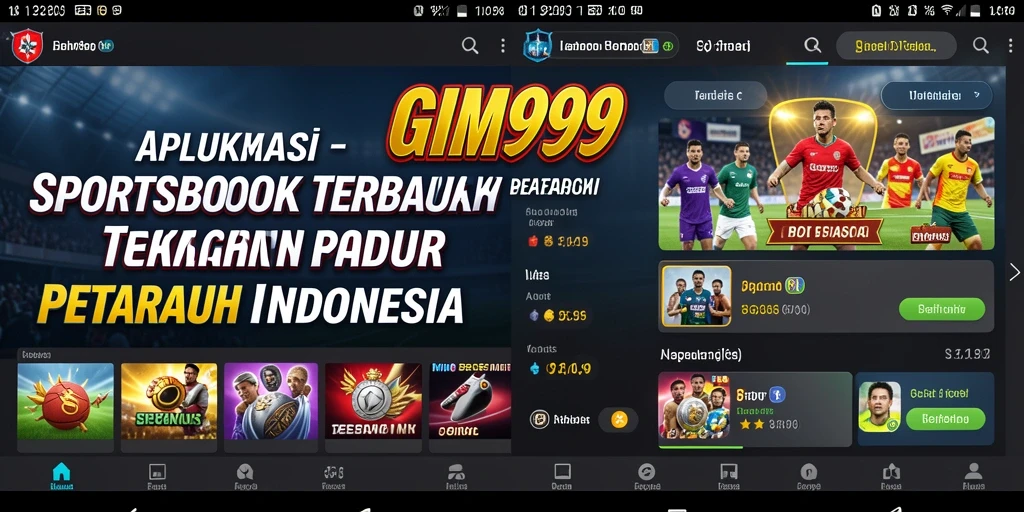 Tampilan antarmuka GIM999 saat taruhan berlangsung di Sportsbook.