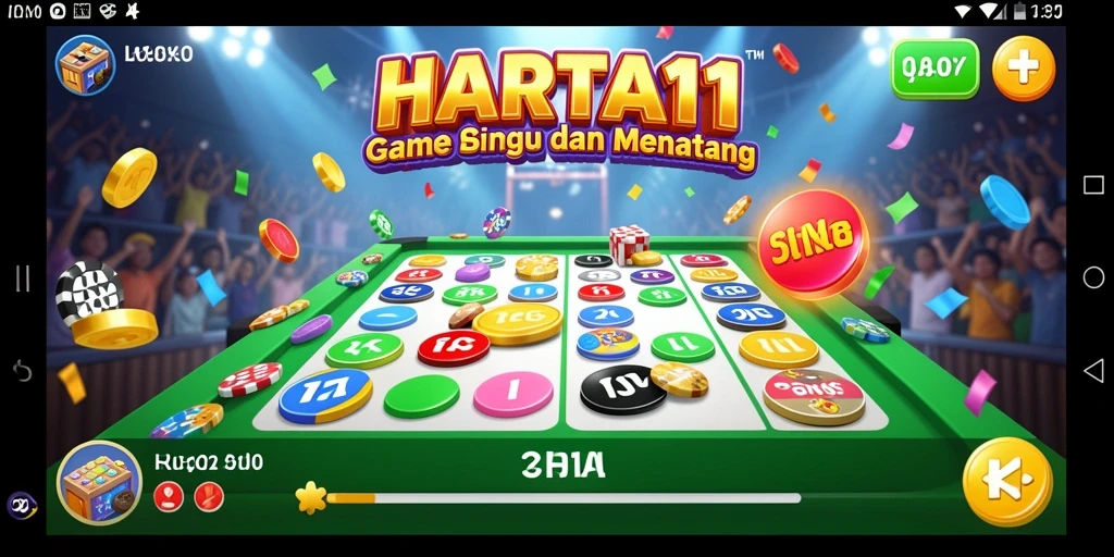 Tampilan gameplay HARTA11 yang penuh warna dan menarik.