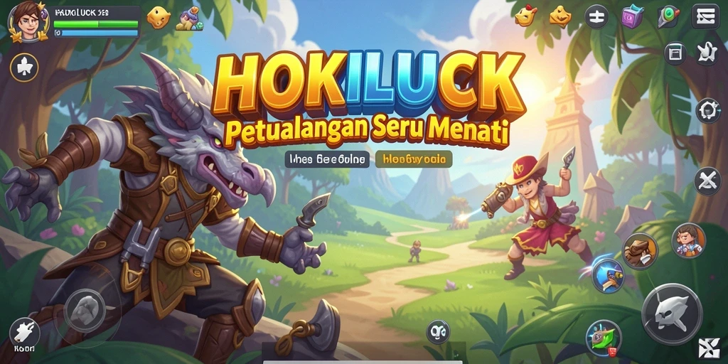 Screenshot gameplay HOKILUCK menampilkan aksi petualangan yang mendebarkan.