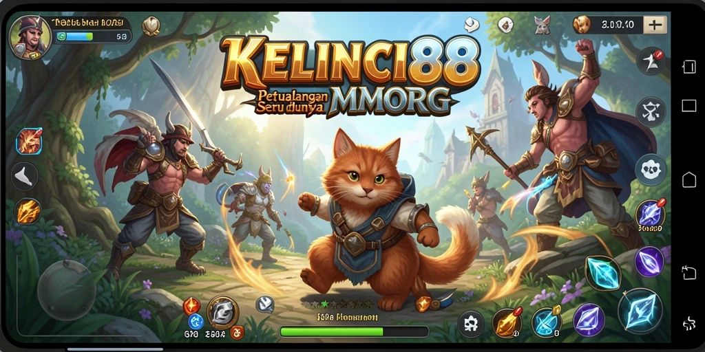 Tampilan gameplay KELINCI88 dengan aksi seru dalam dunia MMORPG.