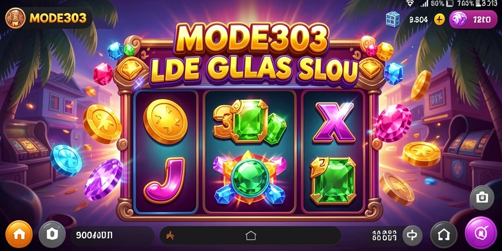 Screenshot gameplay MODE303 menampilkan putaran slot yang menarik.