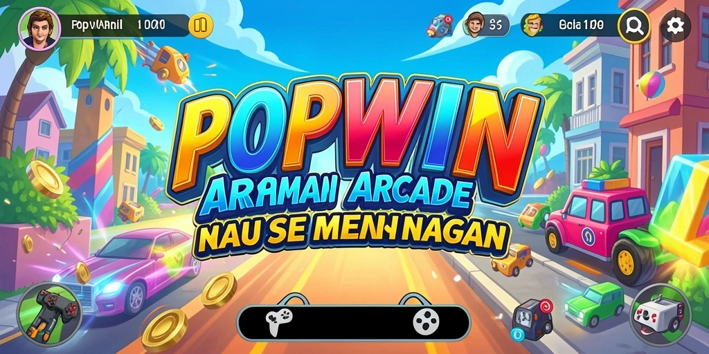 Screenshot utama POPWIN menunjukkan gameplay seru dan menantang.