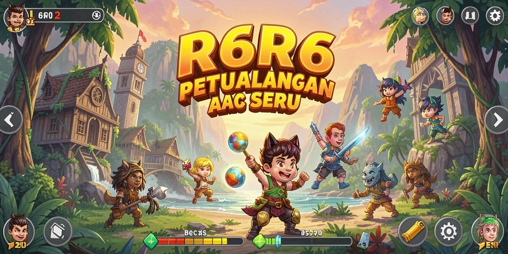 Tampilan gameplay seru dan penuh warna di R6R6.