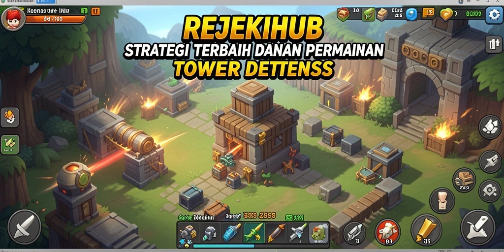 Gameplay menegangkan dalam game Tower Defense REJEKIHUB.