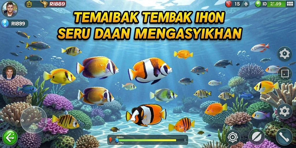 Tangkapan layar gameplay <strong>RI889</strong> yang menampilkan aksi tembak ikan yang seru.