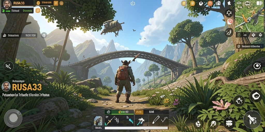 Tampilan gameplay RUSA33 dengan pemandangan dunia terbuka yang menakjubkan.