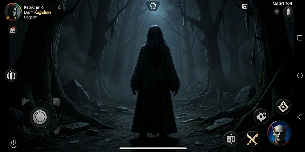 Screenshot gameplay V21 menampilkan suasana mencekam yang akan membuat Anda ketakutan.